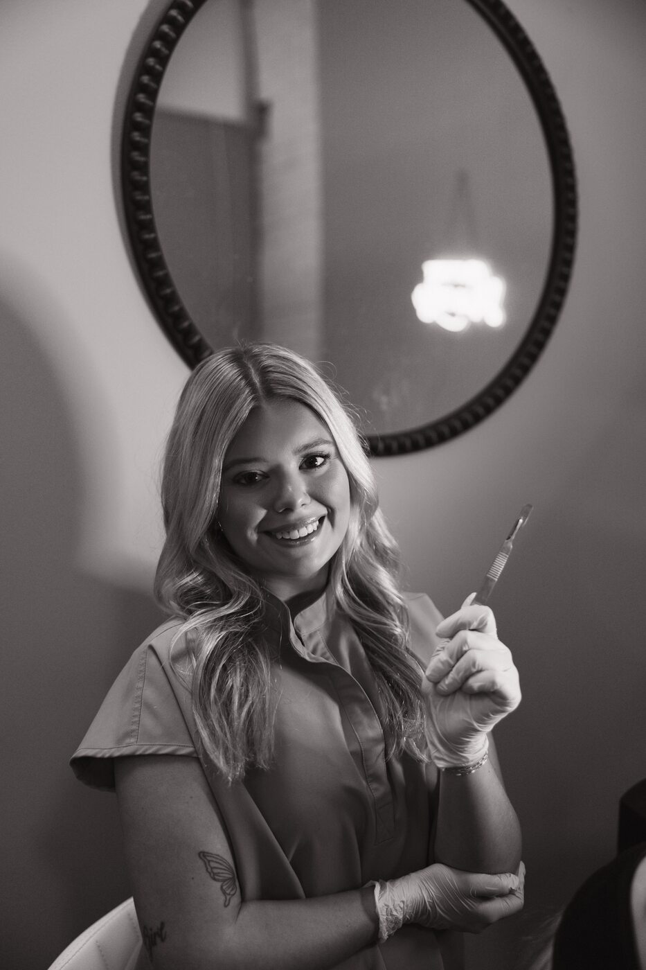 Meredith seated in her treatment room